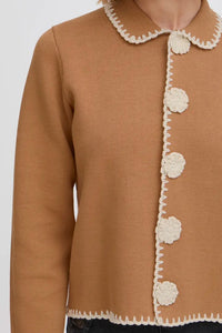 Atelier Reve Embroidered Flower Cardigan