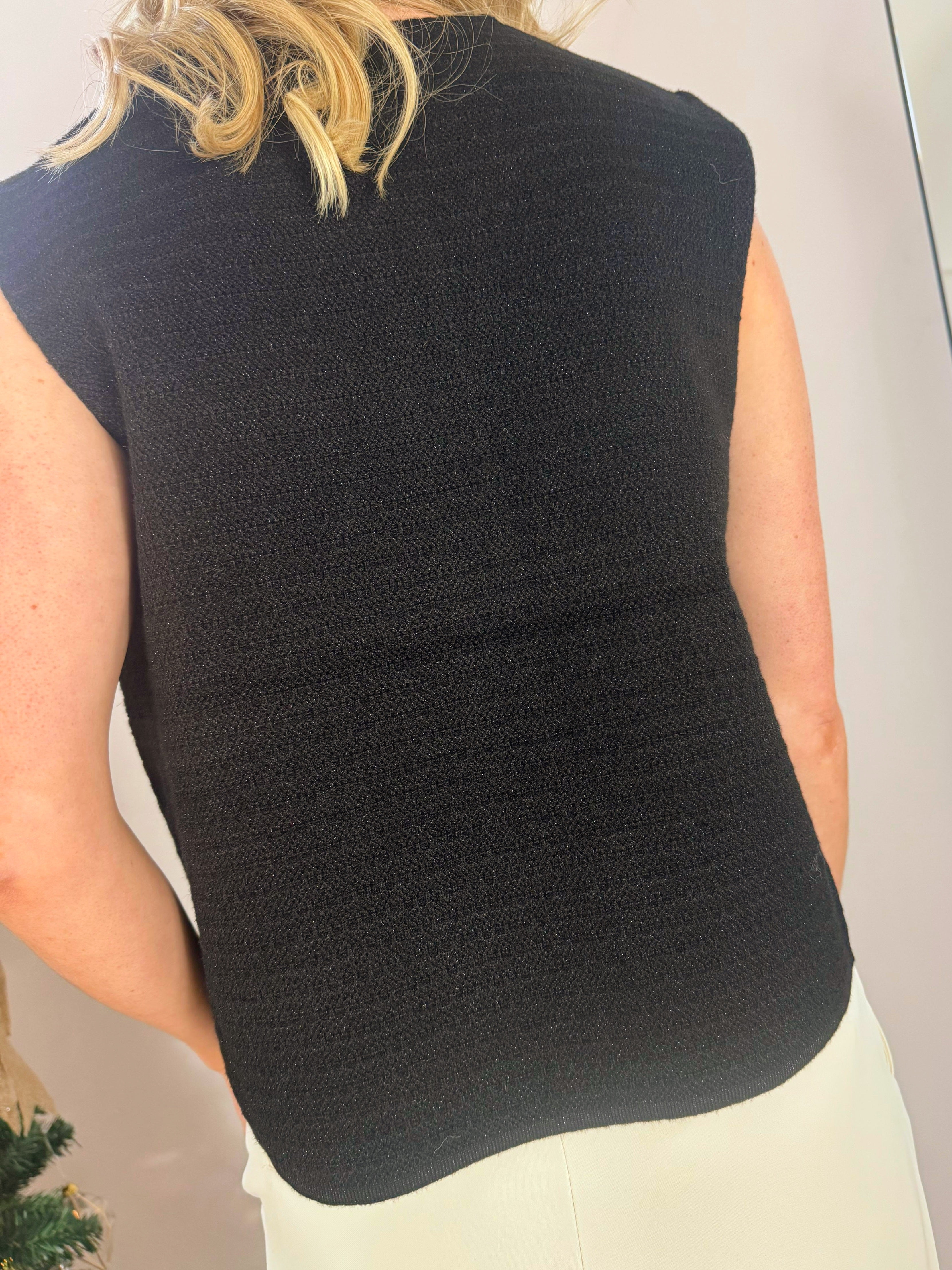 Woven Frayed Waistcoat