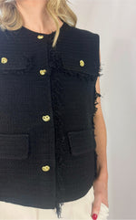 Load image into Gallery viewer, Woven Frayed Waistcoat
