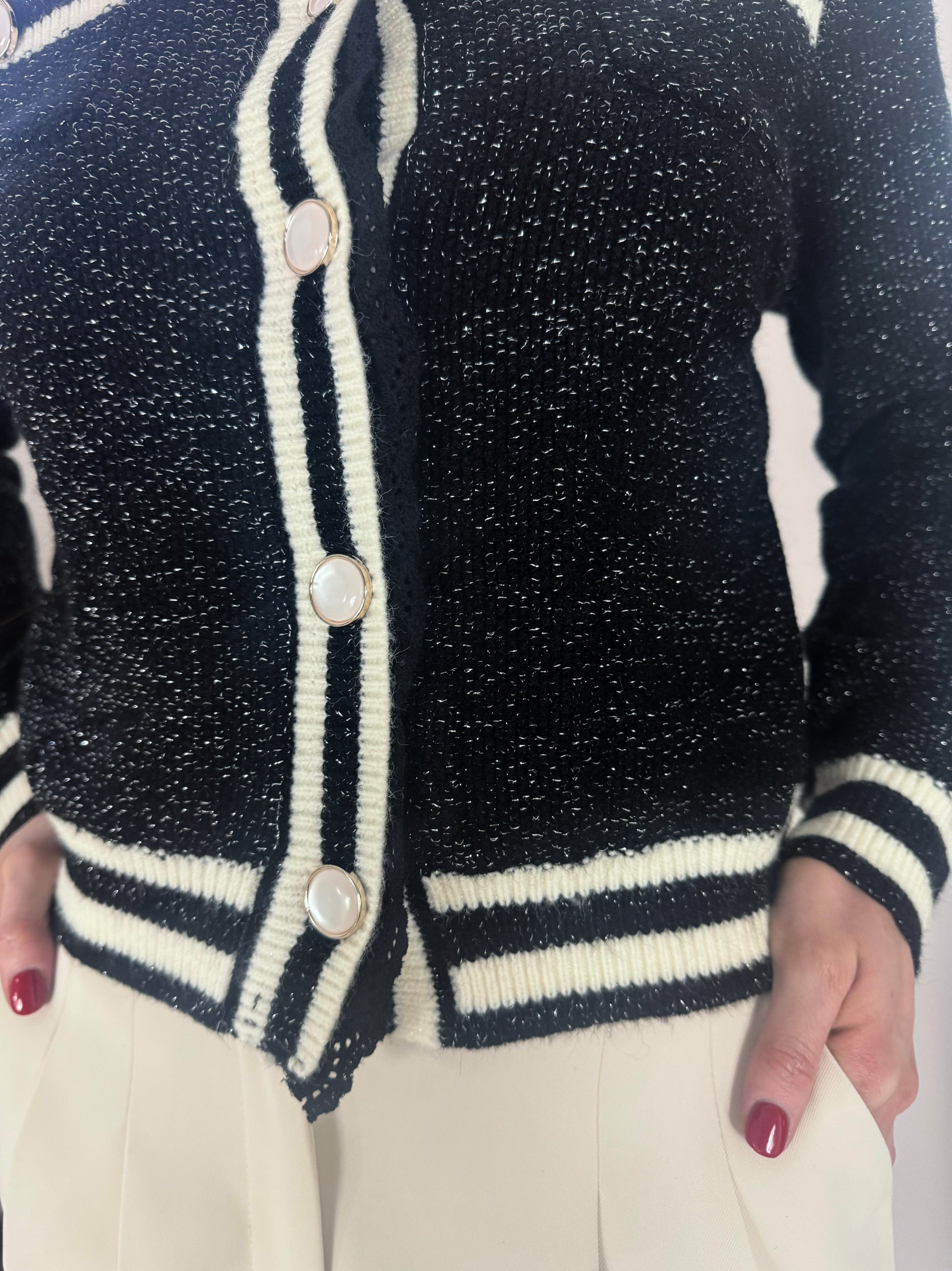 Constrast Knitted Cardigan