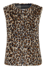 Load image into Gallery viewer, Ichi Animal Print Zipped Gilet
