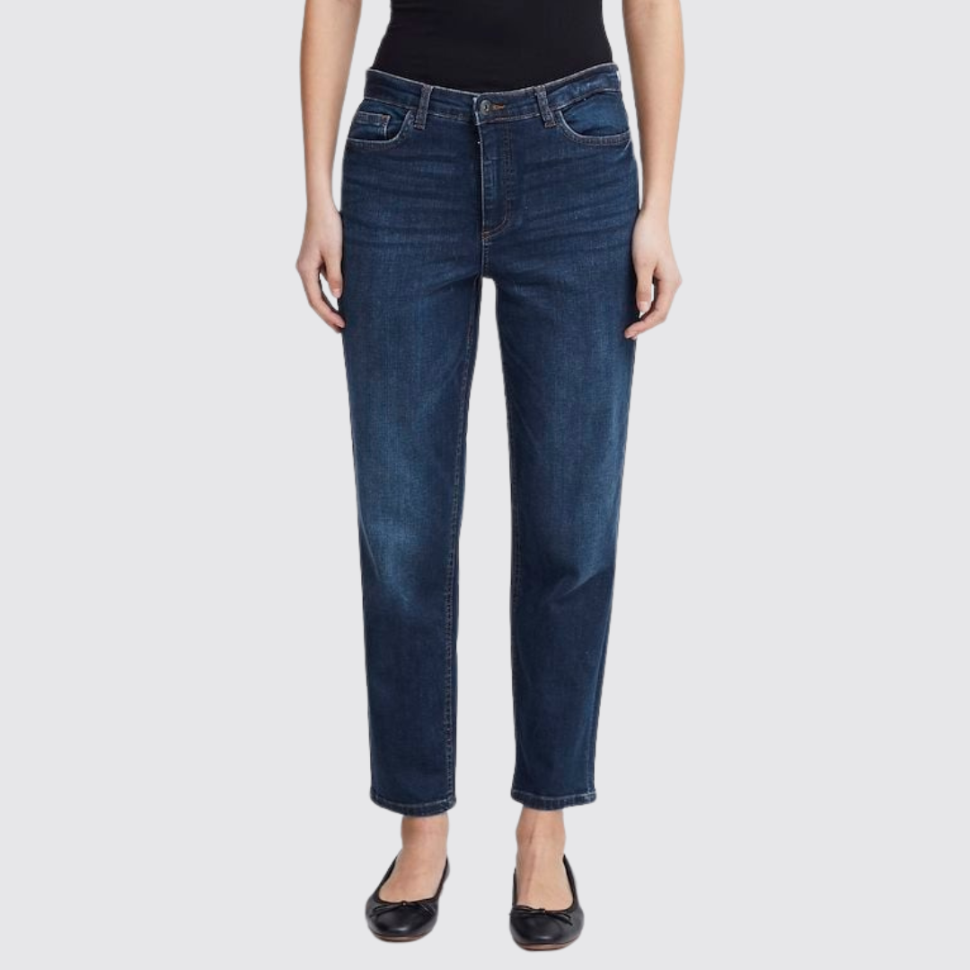 Ichi Raven Straight Leg Cropped Jean