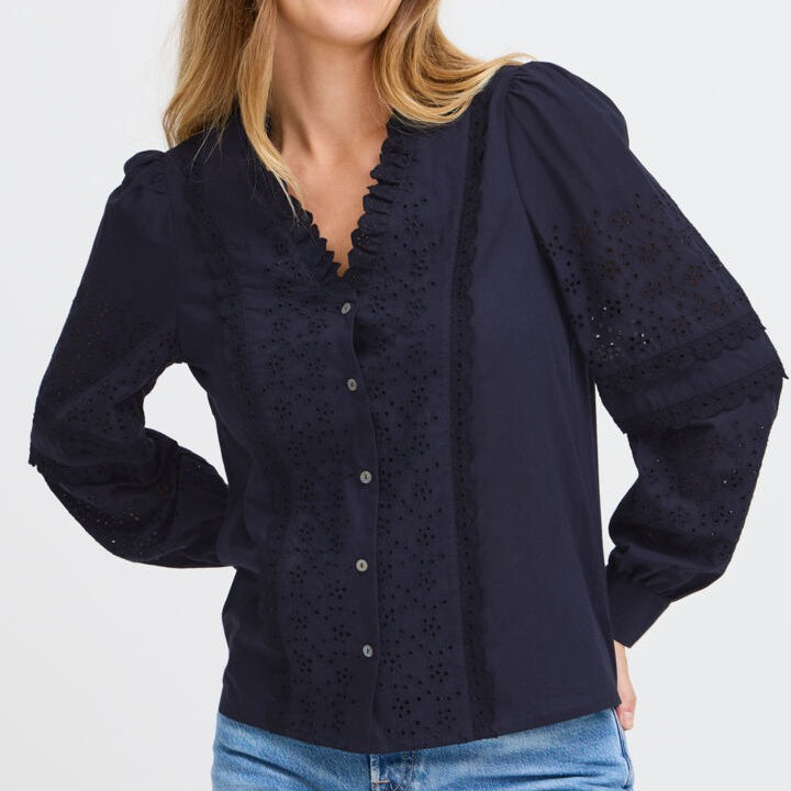 Pulz Broderie Anglaise Shirt