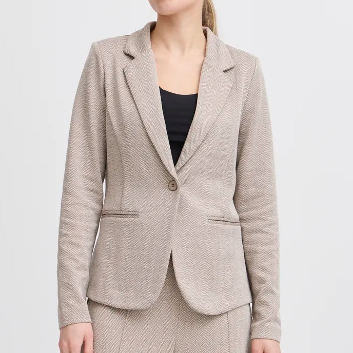 Ichi Kate Jacquard Regular Fit Blazer