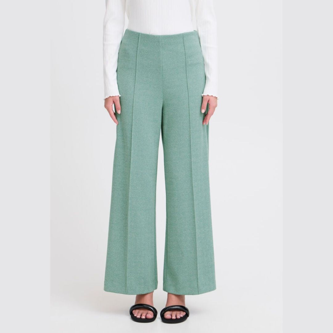 Ichi Kate Jacquard Wide Trousers