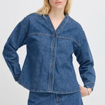 Load image into Gallery viewer, Ichi V-neck Denim Shirt
