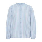 Load image into Gallery viewer, Ichi Striped Ruffled Collar Shirt
