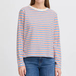 Load image into Gallery viewer, Ichi Cotton Long Sleeve Striped T-shirt
