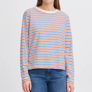 Ichi Cotton Long Sleeve Striped T-shirt