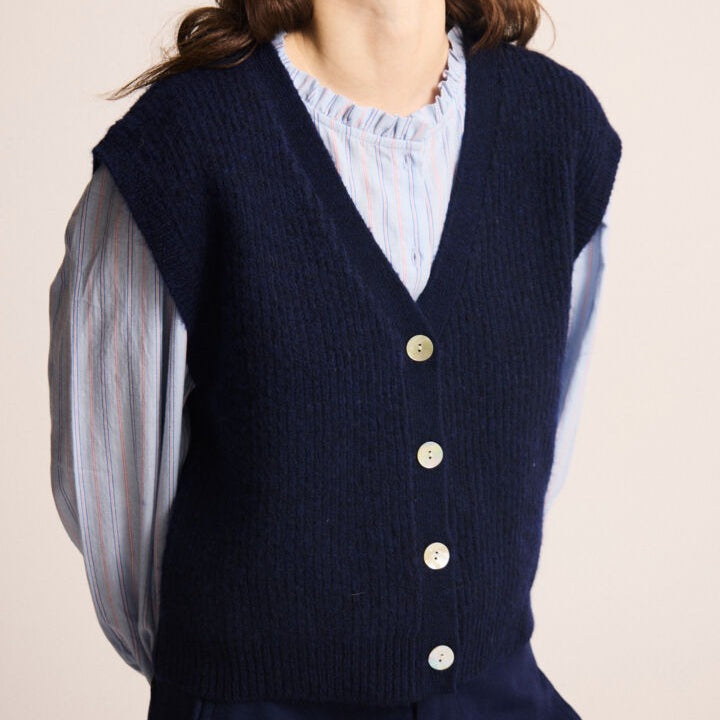 Ichi Buttoned Knitted Vest