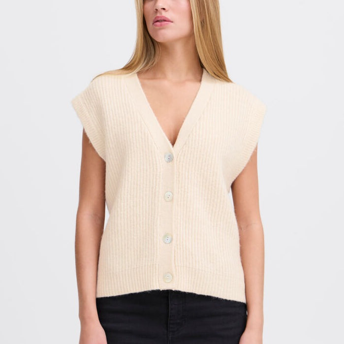 Ichi Buttoned Knitted Vest