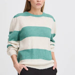 Load image into Gallery viewer, Ichi Striped Knitted Jumper
