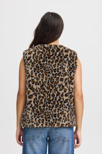 Load image into Gallery viewer, Ichi Animal Print Zipped Gilet
