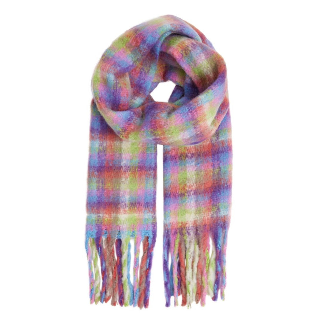 Ichi Check Tassel Scarf