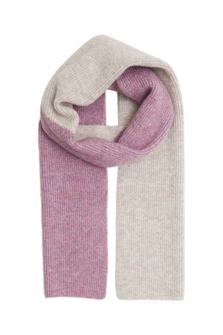 Ichi Colour Blocked Ribbed Knit Scarf