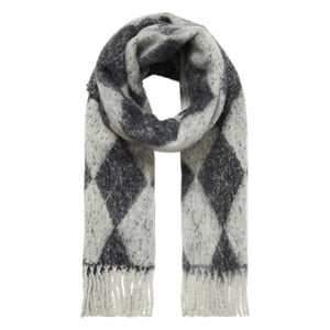 Ichi Diamond Print Knitted Scarf