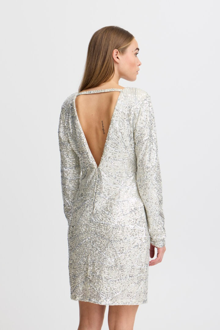 Ichi Sequin Long Sleeve Dress