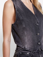 Load image into Gallery viewer, Sisley Denim Waistcoat Vest
