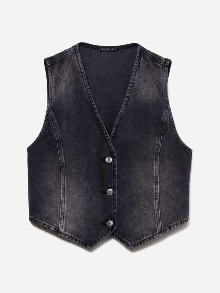 Sisley Denim Waistcoat Vest