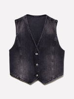 Load image into Gallery viewer, Sisley Denim Waistcoat Vest
