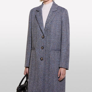 Sisley Wool Blend Chevron Coat