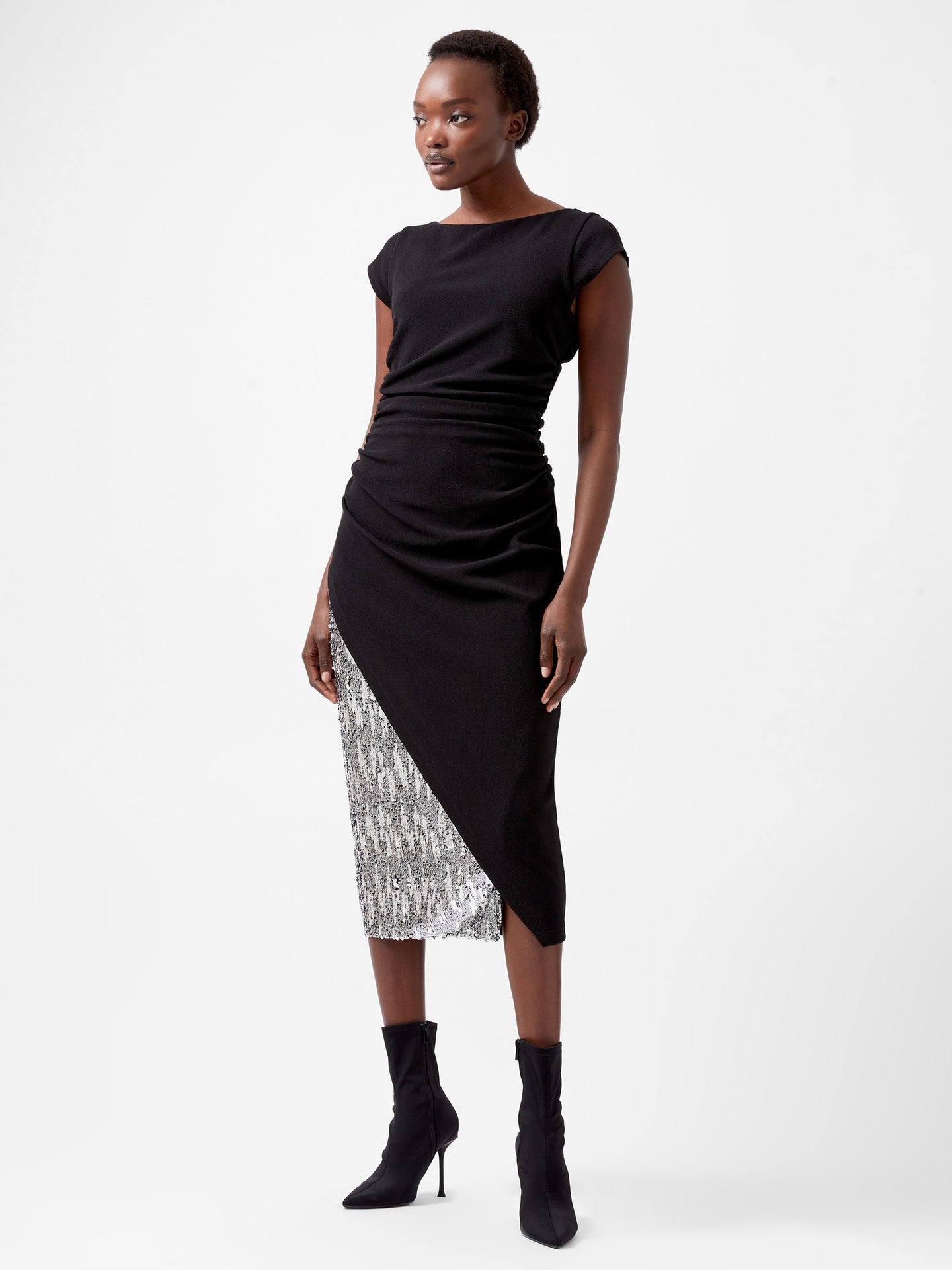 French Connection Zanna Jersey Sequin Mix Dress