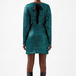 Load image into Gallery viewer, French Connection Elena Sequin Bow Back Dress
