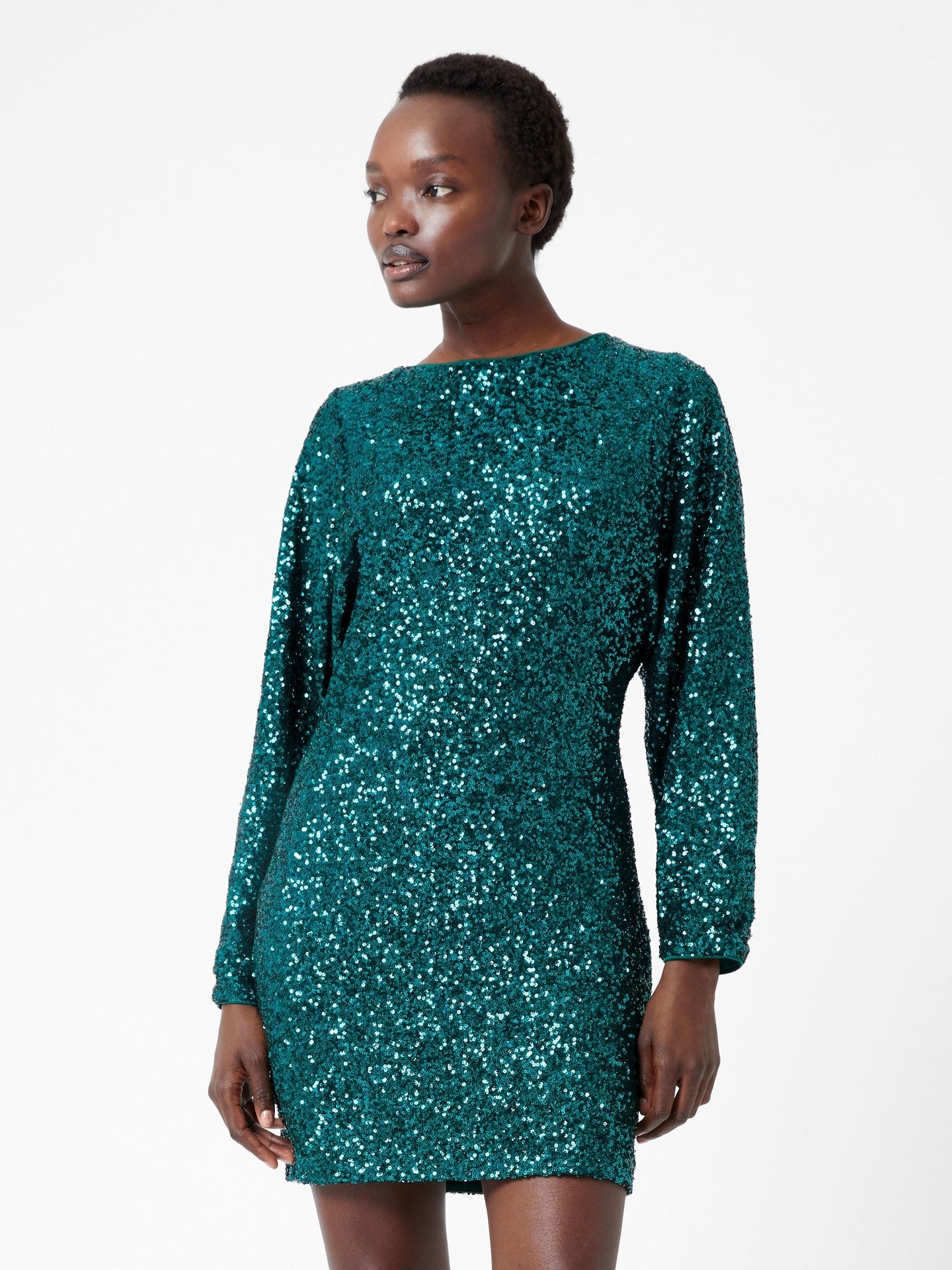 French Connection Elena Sequin Bow Back Dress