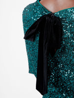 Load image into Gallery viewer, French Connection Elena Sequin Bow Back Dress
