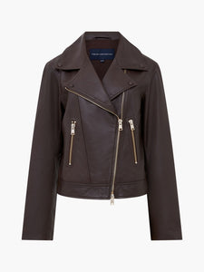 French Connection Becket Leather Military Jacket