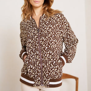 Leopard Print Bomber Jacket