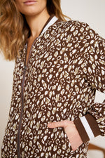 Load image into Gallery viewer, Leopard Print Bomber Jacket
