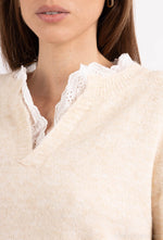 Load image into Gallery viewer, Lace Trim Collar Knit
