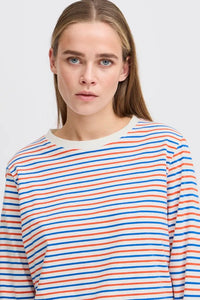 Ichi Cotton Long Sleeve Striped T-shirt