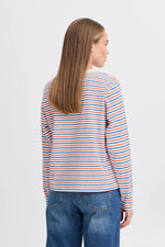 Load image into Gallery viewer, Ichi Cotton Long Sleeve Striped T-shirt
