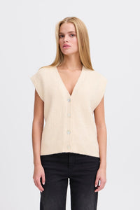 Ichi Buttoned Knitted Vest