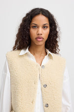 Load image into Gallery viewer, Ichi Teddy Waistcoat With Patched Pockets
