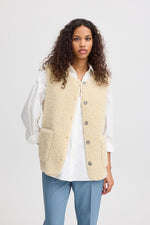 Load image into Gallery viewer, Ichi Teddy Waistcoat With Patched Pockets
