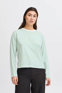 Ichi Cotton Long Sleeve Striped T-shirt