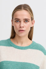 Load image into Gallery viewer, Ichi Striped Knitted Jumper
