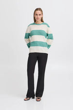 Load image into Gallery viewer, Ichi Striped Knitted Jumper
