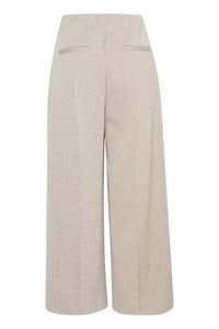 Ichi Jacquard Cropped Wide Leg Trousers