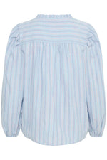 Load image into Gallery viewer, Ichi Striped Ruffled Collar Shirt
