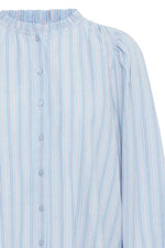 Load image into Gallery viewer, Ichi Striped Ruffled Collar Shirt
