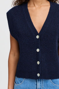 Ichi Buttoned Knitted Vest