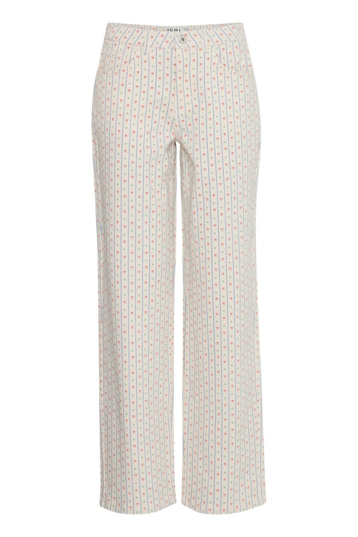 Ichi Printed Denim Trousers