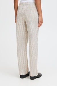 Ichi Printed Denim Trousers