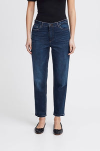 Ichi Raven Straight Leg Cropped Jean