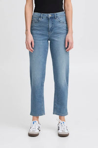 Ichi Raven Straight Leg Cropped Jean