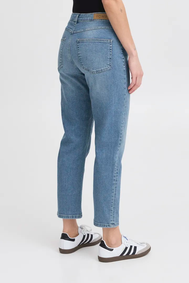 Ichi Raven Straight Leg Cropped Jean